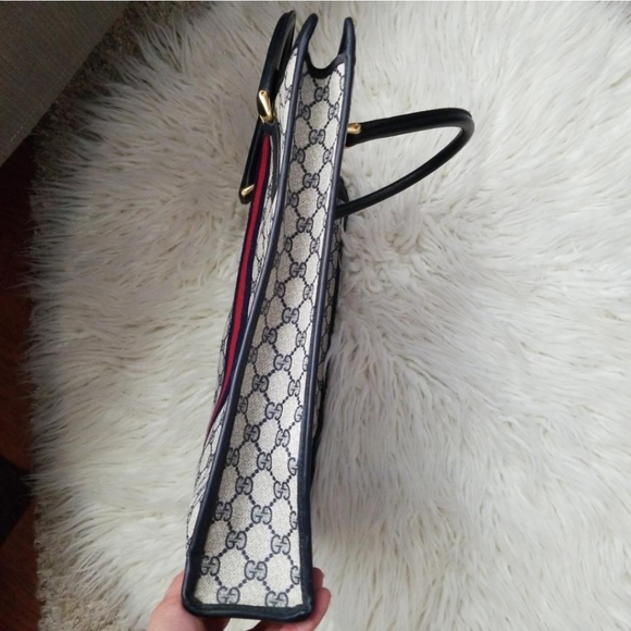 Authentic Vintage Gucci GG Monogram Supreme Sherry Web Ophidia Shopper Tote Bag - Picture 4 of 11